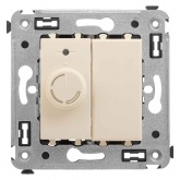 Диммер поворотный в стену DKC Avanti, ванильная дымка