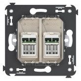 Компьютерная розетка RJ-45 в стену DKC Avanti, кат.6 двойная, Ванильная дымка