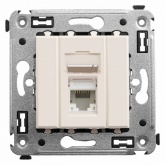 Компьютерная розетка RJ-45 в стену DKC Avanti, кат.6 одинарная, Ванильная дымка