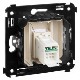 Компьютерная розетка RJ-45 в стену DKC Avanti, кат.6 одинарная, Ванильная дымка