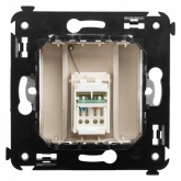 Компьютерная розетка RJ-45 в стену DKC Avanti, кат.6 одинарная, Ванильная дымка