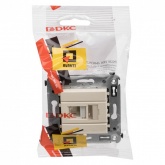 Компьютерная розетка RJ-45 в стену DKC Avanti, кат.6 одинарная, Ванильная дымка