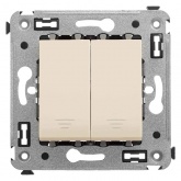 Кнопка двухклавишная в стену DKC Avanti, ванильная дымка
