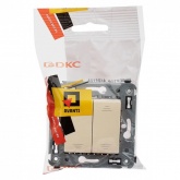 Переключатель с 3-х мест двухклавишный DKC Avanti в стену ванильная дымка