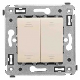 Переключатель с 3-х мест двухклавишный DKC Avanti в стену ванильная дымка