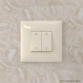 Переключатель с 3-х мест двухклавишный DKC Avanti в стену ванильная дымка