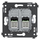 Компьютерная розетка RJ-45 в стену DKC Avanti кат.6 двойная, закаленная сталь