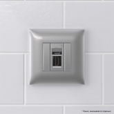 HDMI розетка одинарная в стену DKC Avanti, тип А-А, закаленная сталь