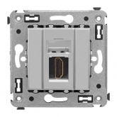 HDMI розетка одинарная в стену DKC Avanti, тип А-А, закаленная сталь