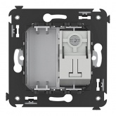 Розетка TV DKC Avanti проходная в стену, закаленная сталь