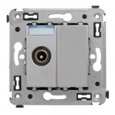 Розетка TV DKC Avanti проходная в стену, закаленная сталь