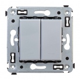 Переключатель с 3-х мест двухклавишный DKC Avanti в стену закаленная сталь