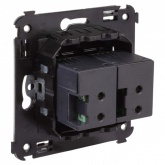 Зарядное устройство USB DKC Avanti в стену 5В,2,1А, черный квадрат