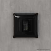 USB 2.0 розетка одинарная в стену DKC Avanti, тип А-А,, черный квадрат