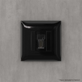 HDMI розетка одинарная в стену DKC Avanti, тип А-А, черный квадрат