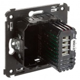 Диммер кнопочный DKC Avanti в стену универсальный 3-х проводный 3-220Вт, черный квадрат