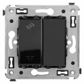 Диммер кнопочный DKC Avanti в стену универсальный 3-х проводный 3-220Вт, черный квадрат