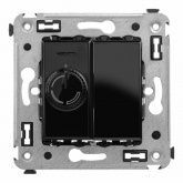 Диммер поворотный в стену DKC Avanti 60-800Вт, черный квадрат