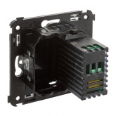 Диммер поворотный в стену DKC Avanti 60-800Вт, черный квадрат