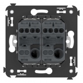 Кнопка двухклавишная в стену DKC Avanti, черный квадрат