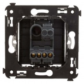 Кнопка одноклавишная в стену DKC Avanti, черный квадрат