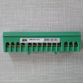 Шина ИЭК PE (земля) 14х10мм2 изолированная на DIN-рейку ШНИ-6х9-14-К-З