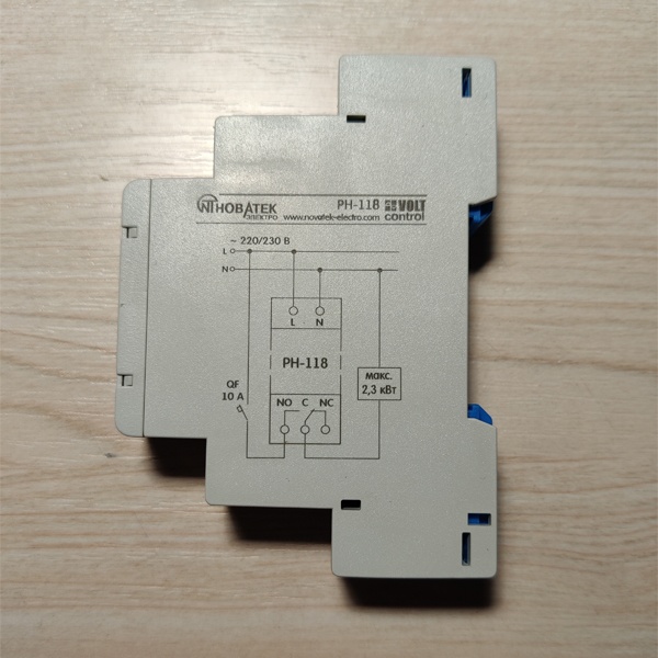 Однофазное реле напряжения PH-118 мощность нагрузки до 2,3 кВт (ток до 10 А)