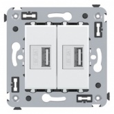 Зарядное устройство USB DKC Avanti в стену 5В,2,1А, белое облако