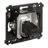 Розетка USB 2.0 одинарная в стену DKC Avanti, тип А-А, белое облако