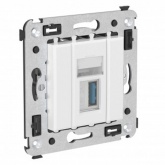 Розетка USB 3.0 одинарная в стену DKC Avanti, тип А-А, белое облако