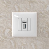 Розетка USB 3.0 одинарная в стену DKC Avanti, тип А-А, белое облако