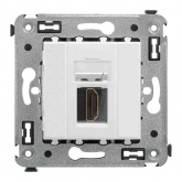 Розетка HDMI одинарная в стену DKC, тип А-А Avanti, белое облако