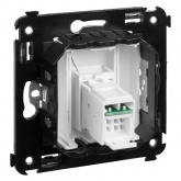 Компьютерная розетка RJ-45 в стену DKC Avanti кат.6 одинарная, белое облако