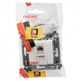 Компьютерная розетка RJ-45 в стену DKC Avanti кат.6 одинарная, белое облако