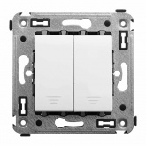 Кнопка двухклавишная в стену DKC Avanti, белое облако