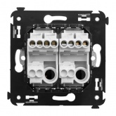 Кнопка двухклавишная в стену DKC Avanti, белое облако