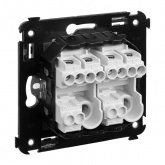 Кнопка двухклавишная в стену DKC Avanti, белое облако