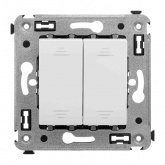 Переключатель с 3-х мест двухклавишный DKC Avanti в стену белое облако