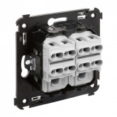 Переключатель с 3-х мест двухклавишный DKC Avanti в стену белое облако