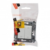 Переключатель с 3-х мест двухклавишный DKC Avanti в стену белое облако