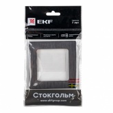 Рамка 1-местная металлическая EKF Стокгольм черный