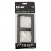 Рамка 2-местная пластиковая EKF Стокгольм черный