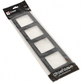 Рамка 4-местная пластиковая EKF Стокгольм черный