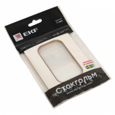 Рамка для 2-й розетки EKF Стокгольм белый с линией цвета шампань