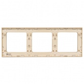 Рамка 3-местная EKF Стокгольм белый с линией цвета шампань