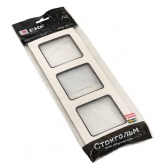 Рамка 3-местная EKF Стокгольм белый с линией цвета черный