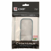 Рамка для 2-й розетки EKF Стокгольм белый с линией цвета синий