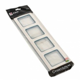 Рамка 4-местная EKF Стокгольм белый с линией цвета синий