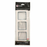 Рамка 3-местная EKF Стокгольм белый с линией цвета синий