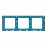 Рамка 3-местная EKF Стокгольм белый с линией цвета синий